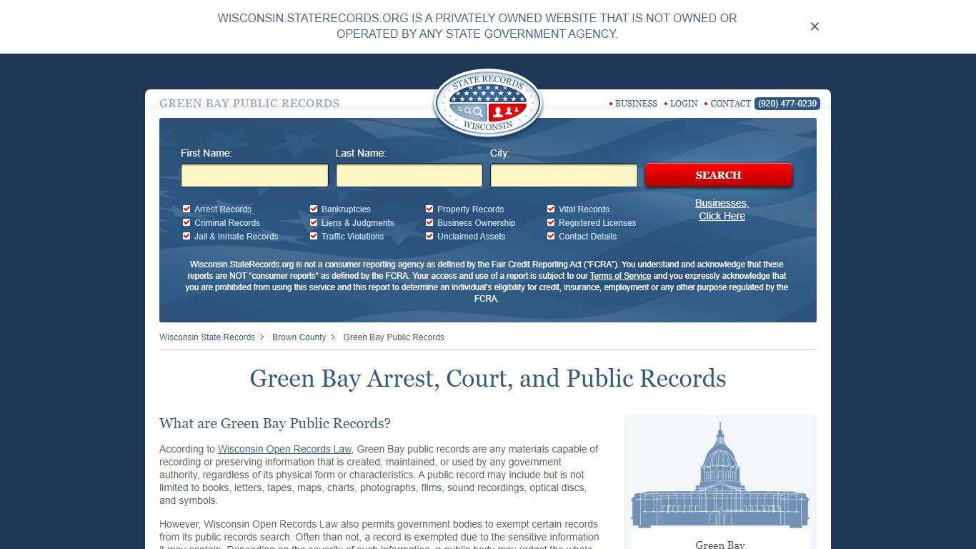 Green Bay Arrest and Public Records - StateRecords.org