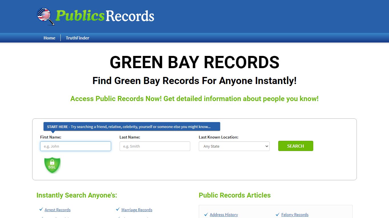 Find Green Bay Records For Anyone Instantly!